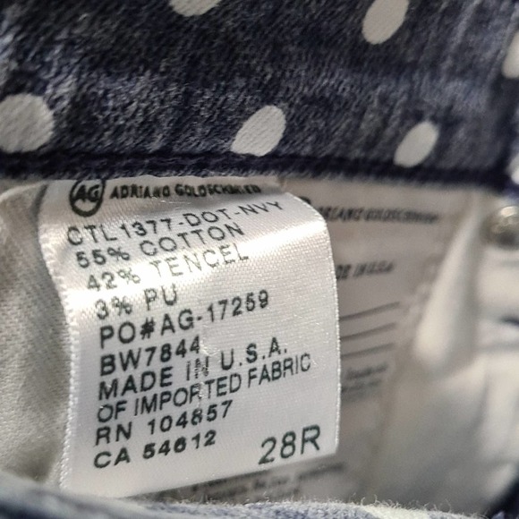 Adriano Goldschmied Polkadot Slim Straight Jeans Size 28 - Picture 6 of 7